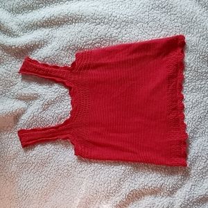 ❤Red knitted tank top